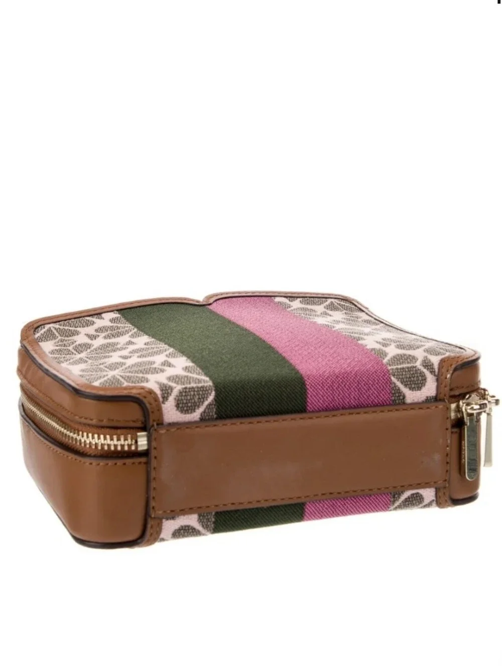 Kate Spade New York NWT MYSTERY PINK MULTI Logo Jacquard Medium Crossbody Bag
